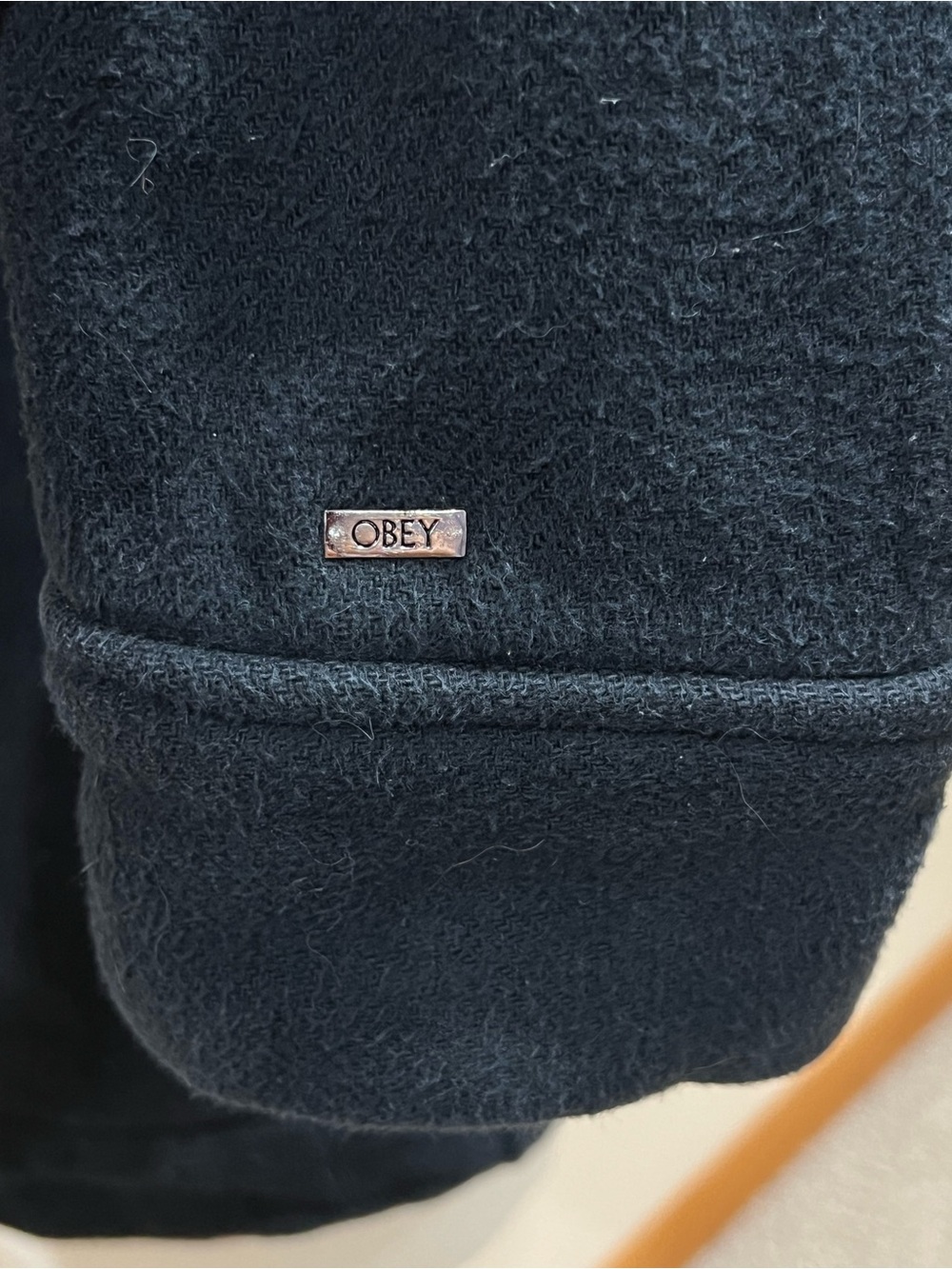 OBEY Black Fleece Peacoat Jacket Size Medium - Picture 6 of 11